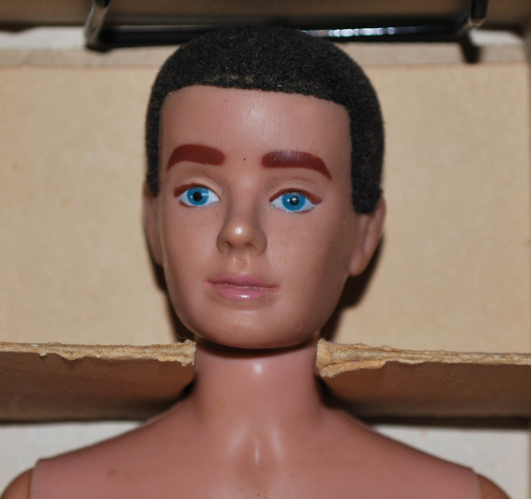 Vintage MIB Ken Flocked Hair Doll 1 First Issue 750 TM BOX