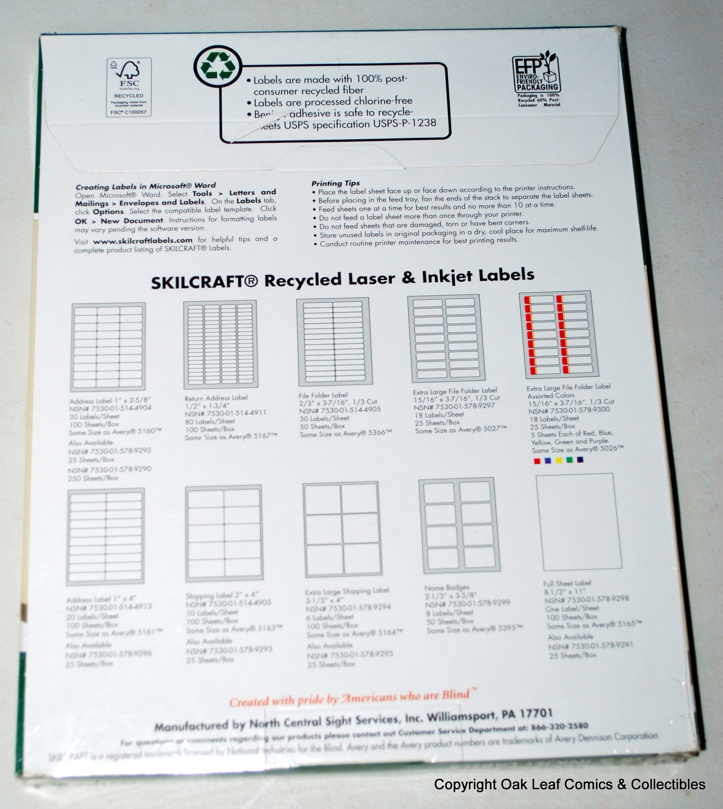 Skilcraft Address Labels 2 x 4