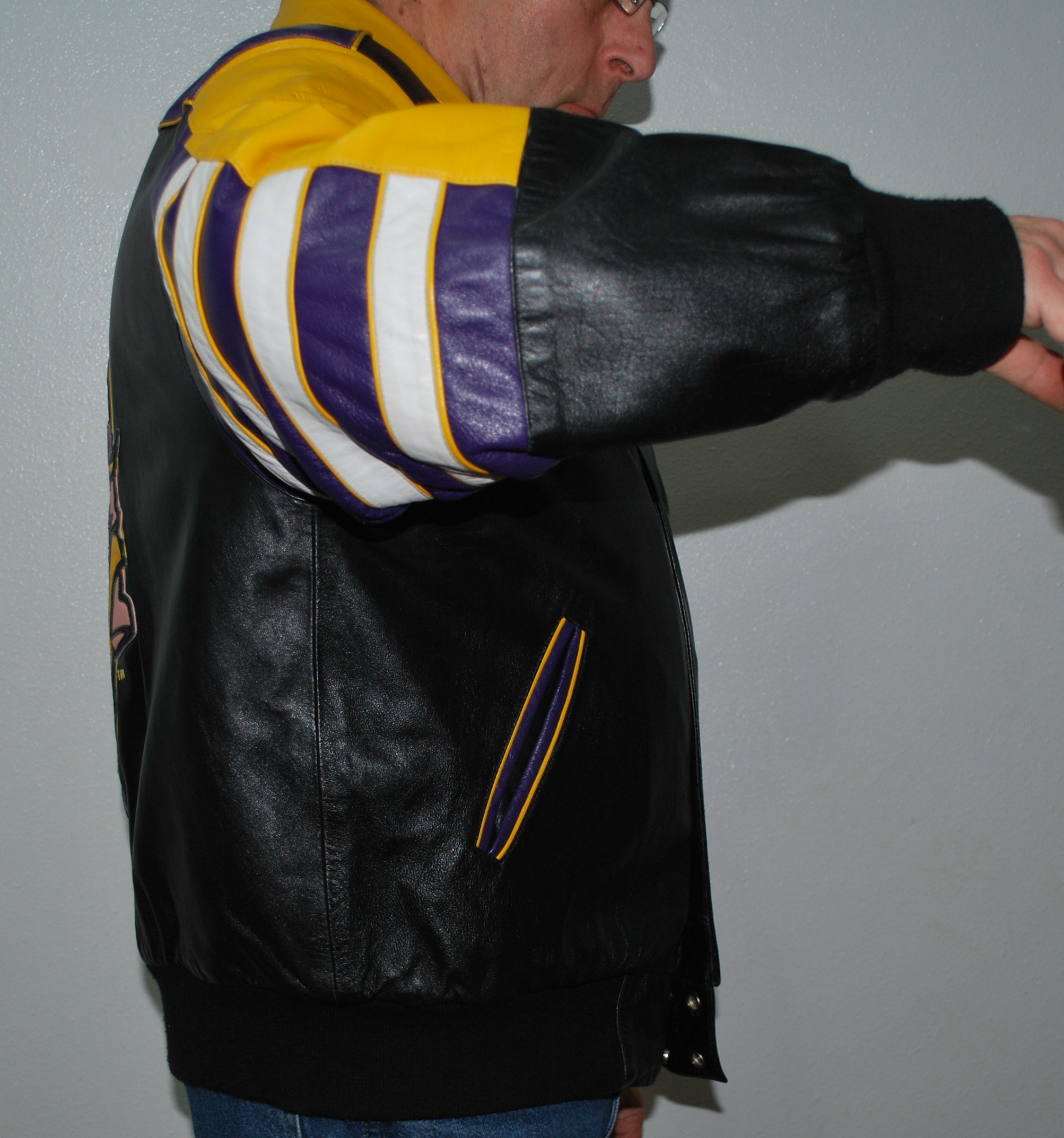 Minnesota Vikings Leather Reversible Jacket Vintage Men S Xl Mike S Vikings Coat You