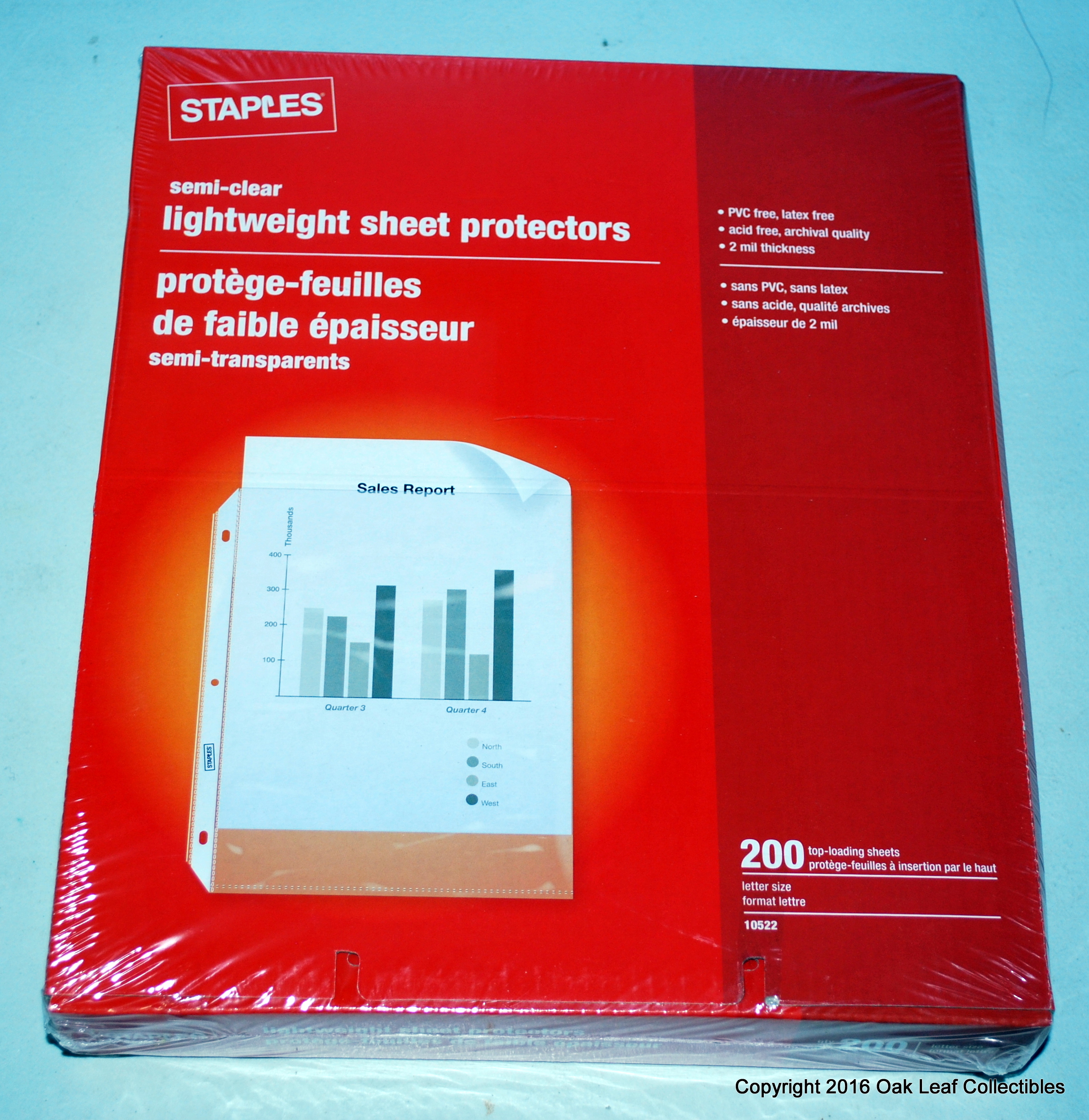 Staples SemiClear Lightweight Sheet Protectors, 200/Pack SEALED