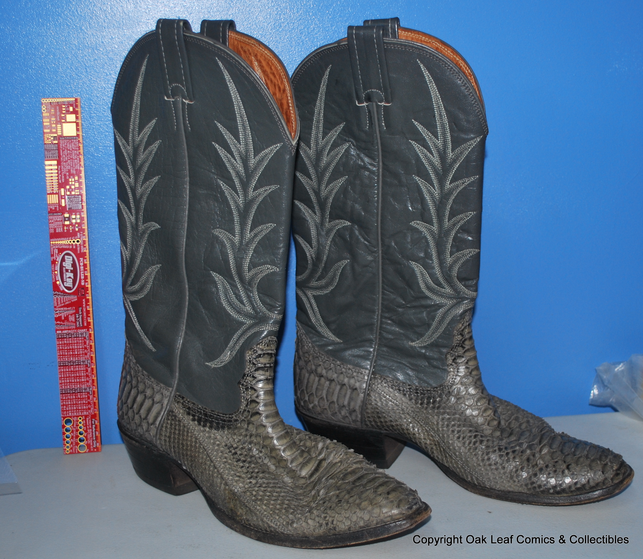 gray snakeskin boots